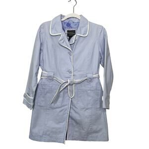 Arizona Jean Co Girls Large Trench Coat Jacket Light Purple Button Up‎ Lined